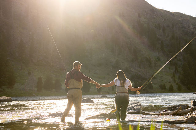 Montana fishing engagement pictures
