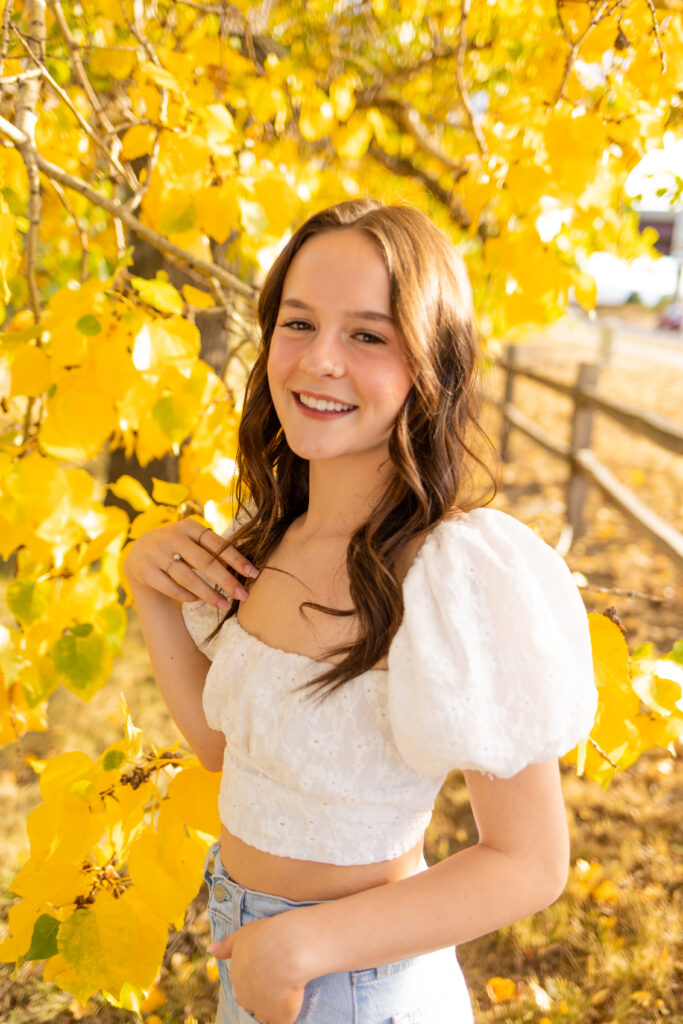 Fall leaves senior pictures