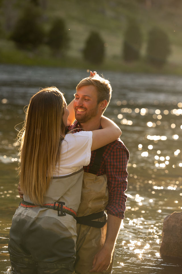 Montana fly fishing engagement pictures